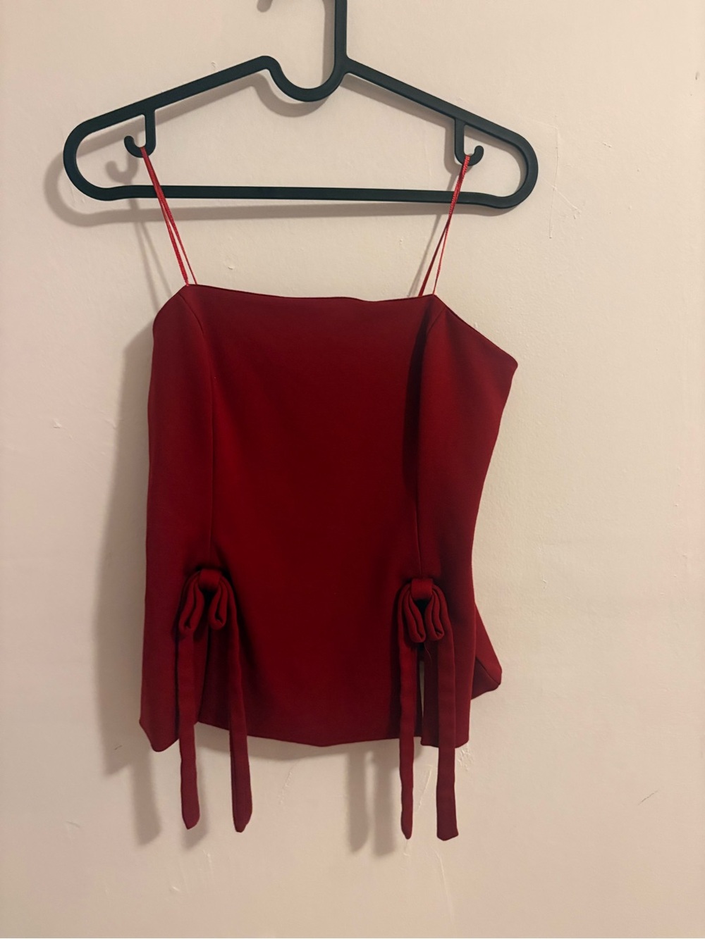 Strappy Red Tie-Detail Women's Top
